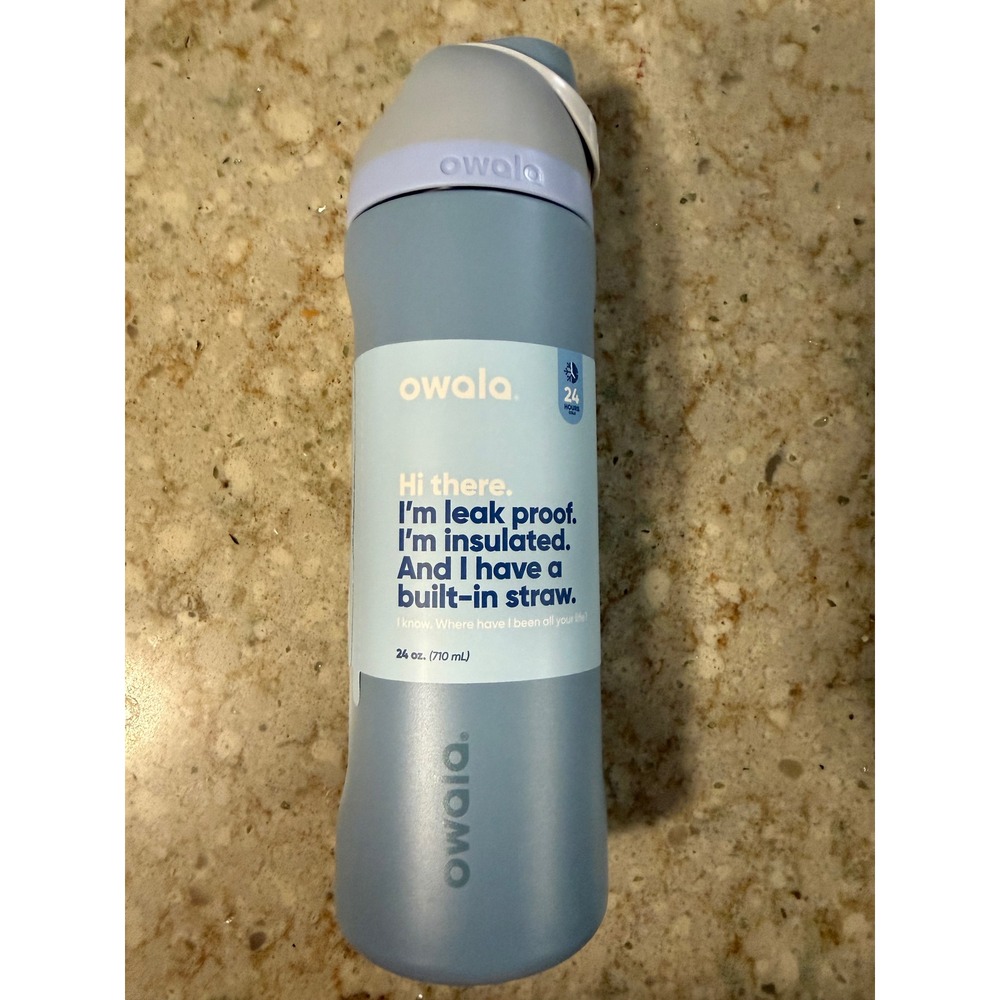Owala FreeSip 24oz Insulated Stainless Steel Water Bottle Blue Lavender New